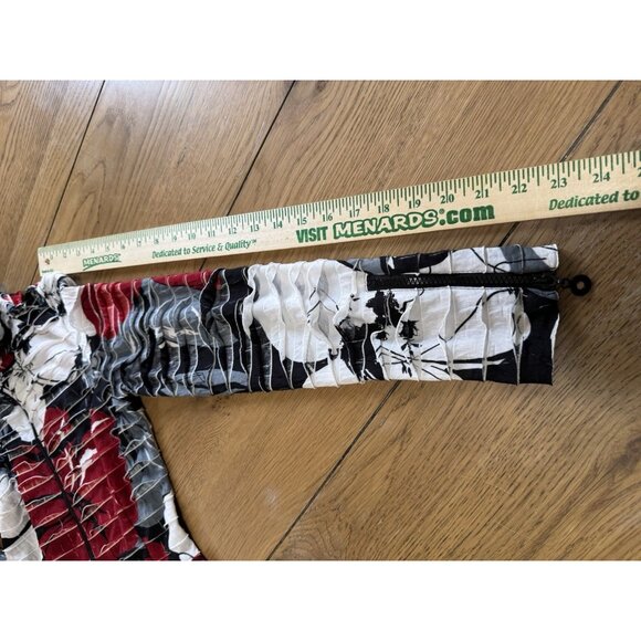 Joseph Ribkoff Colorful Floral Full Zip Jacket Sweater Pleated Ruffles Size 10 - Picture 5 of 10